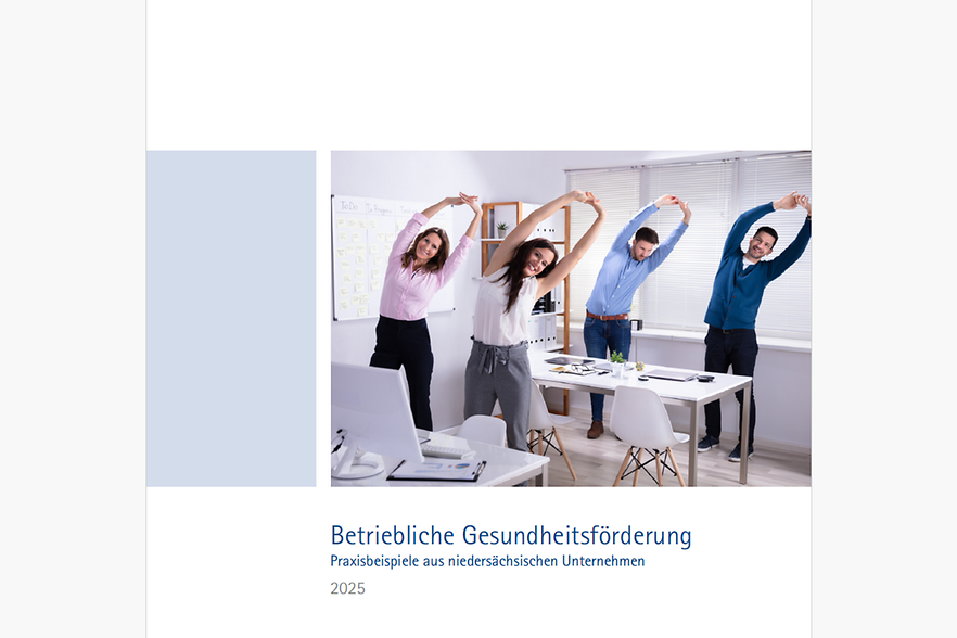 Neue Online-Broschüre "Betrieblichen Gesundheitsförderung" Titelseite Betriebl Gesundheitsförderung